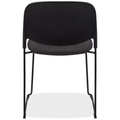 Chaise 'PILA' noire avec assise plastique et structure métal