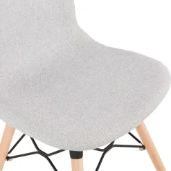 Chaise scandinave 'BIZON' en tissu gris clair