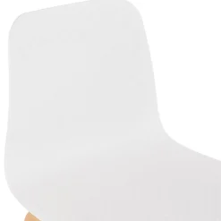 Chaise scandinave 'PACIFIK' blanche avec pieds en bois finition naturelle