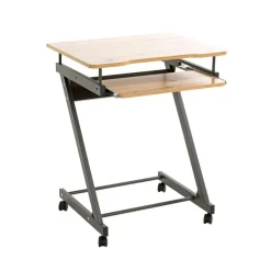 Chariot ordinateur Anthracite chene en Métal laqué