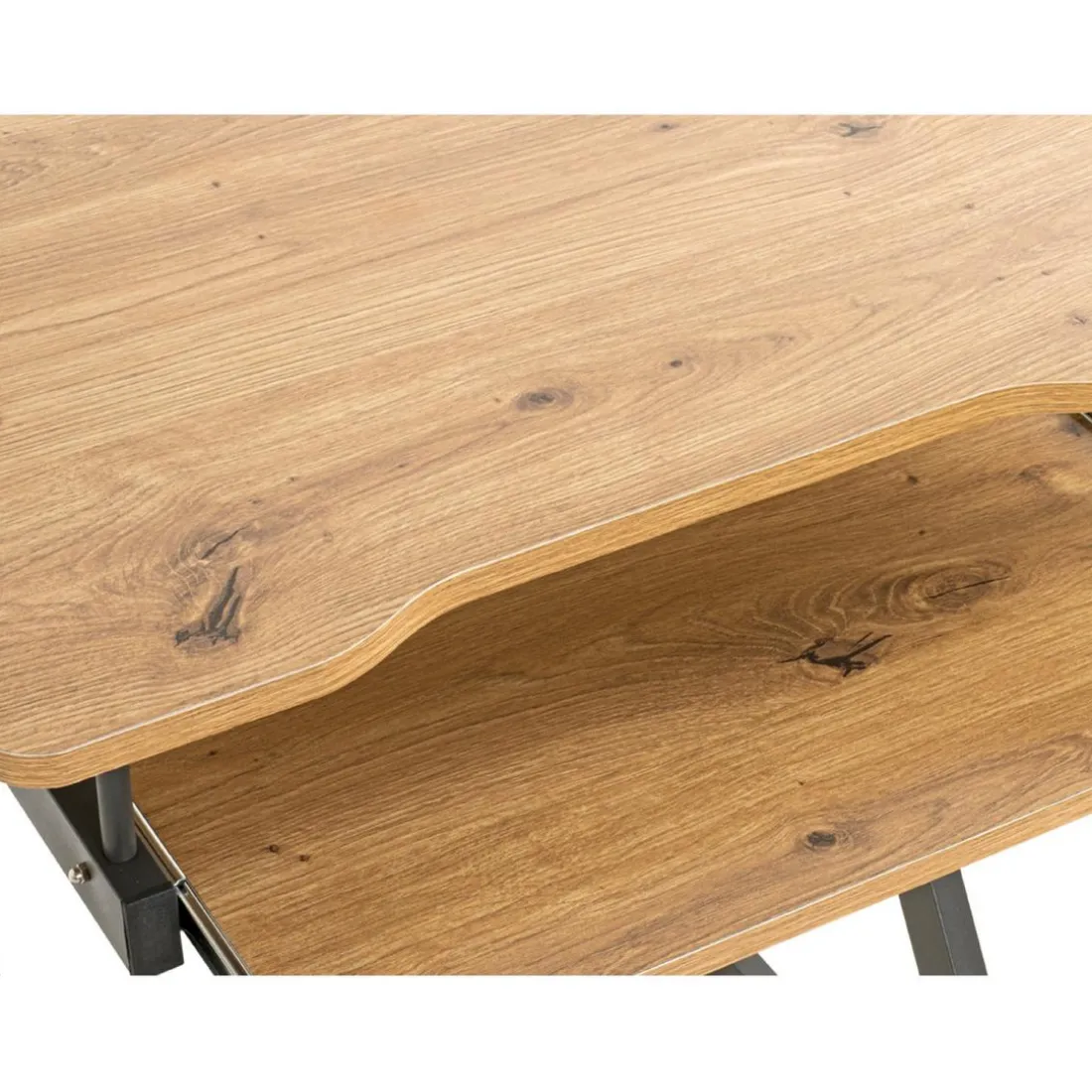 Chariot ordinateur Anthracite chene en Métal laqué