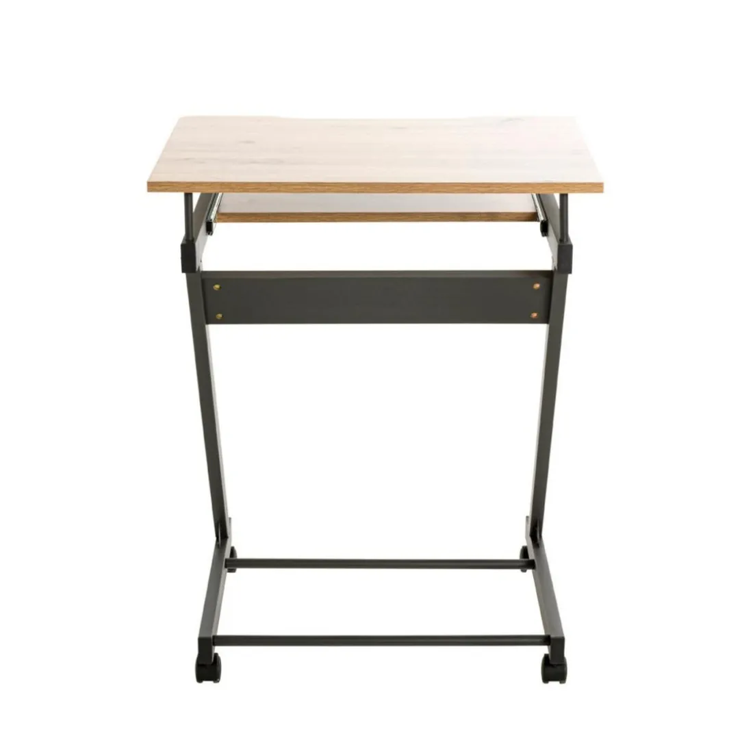 Chariot ordinateur Anthracite chene en Métal laqué