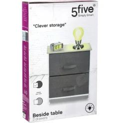 Chevet 2 Tiroirs Gris