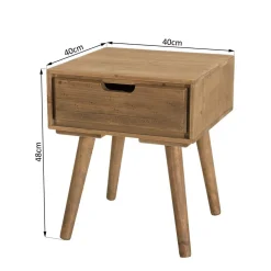 Chevet ANDY Scandi Bois 1 Tiroir Sapin