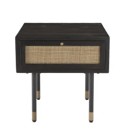 Chevet Noir 1 Tiroir Cannage YANIS