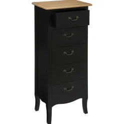 Chiffonier 5 Tiroir Noir Chrysa