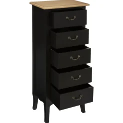 Chiffonier 5 Tiroir Noir Chrysa