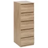 Chiffonier 5 tiroirs effet bois naturel