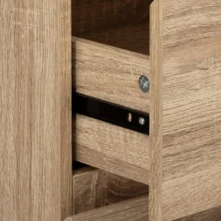 Chiffonier 5 tiroirs effet bois naturel