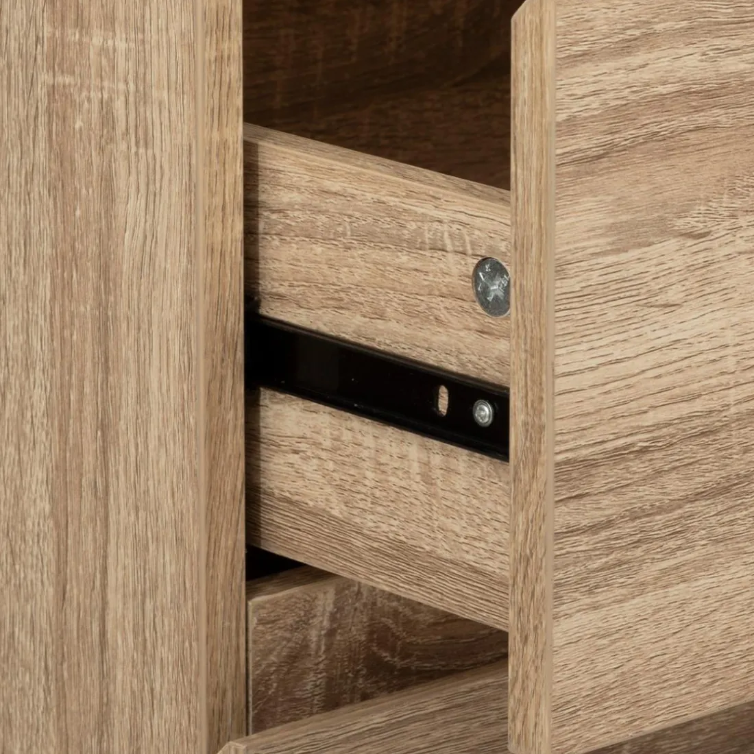 Chiffonier 5 tiroirs effet bois naturel