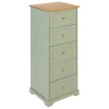 Chiffonnier Mohea Vert céladon 5 tiroirs