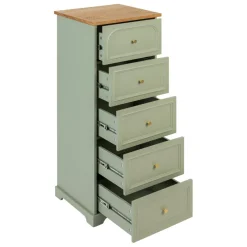 Chiffonnier Mohea Vert céladon 5 tiroirs