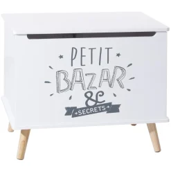 Coffre blanc en bois 58x48