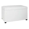 Coffre de rangement blanc en simili cuir