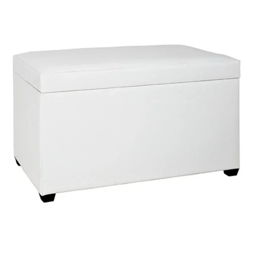 Coffre de rangement blanc en simili cuir