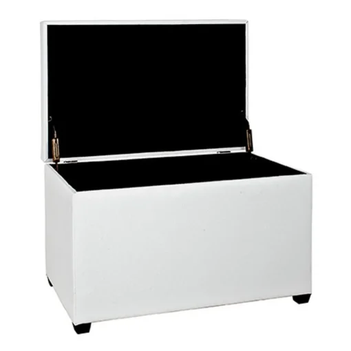 Coffre de rangement blanc en simili cuir