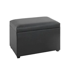 Coffre de rangement en similicuir avec assise rembourée