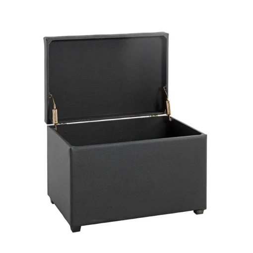 Coffre de rangement en similicuir avec assise rembourée