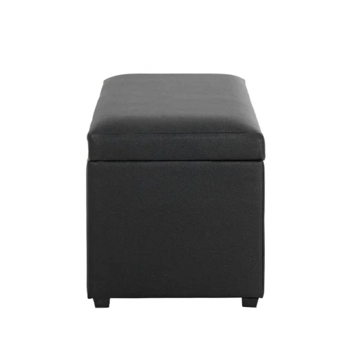 Coffre de rangement en similicuir avec assise rembourée