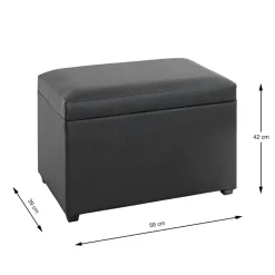 Coffre de rangement en similicuir avec assise rembourée