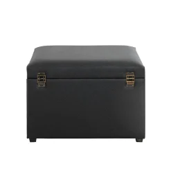 Coffre de rangement en similicuir avec assise rembourée