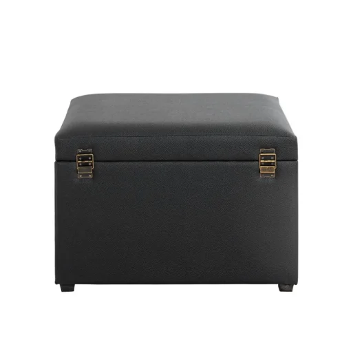 Coffre de rangement en similicuir avec assise rembourée