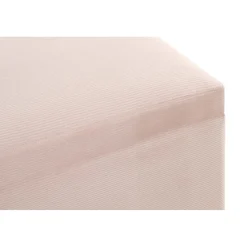 Coffre de rangement en velours crème assise rembourrée et pliable