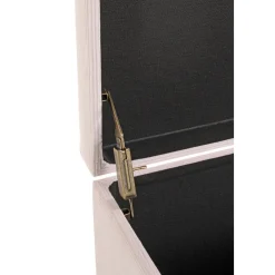 Coffre de rangement en velours crème assise rembourrée et pliable