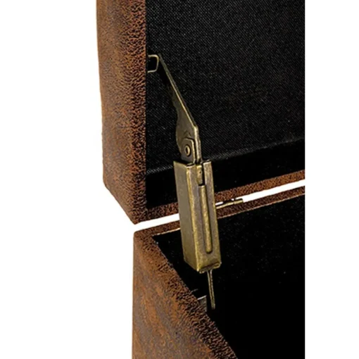 Coffre de rangement marron vintage en simili cuir