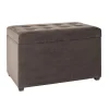 Coffre de rangement marron anthracite en simili cuir
