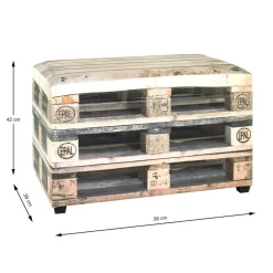 Coffre de rangement motifs palette multicolore en simili cuir