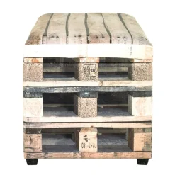 Coffre de rangement motifs palette multicolore en simili cuir
