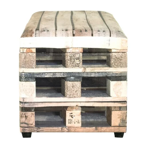 Coffre de rangement motifs palette multicolore en simili cuir