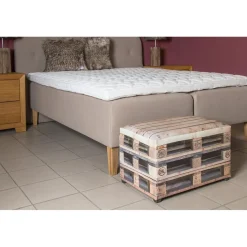Coffre de rangement motifs palette multicolore en simili cuir