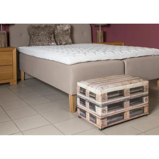 Coffre de rangement motifs palette multicolore en simili cuir