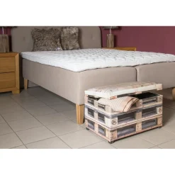 Coffre de rangement motifs palette multicolore en simili cuir