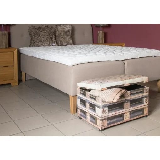 Coffre de rangement motifs palette multicolore en simili cuir