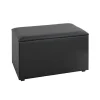 Coffre de rangement simili cuir noir