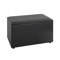 Coffre de rangement simili cuir noir