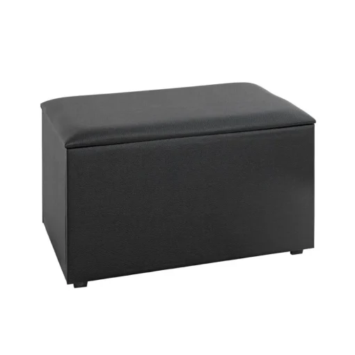 Coffre de rangement simili cuir noir