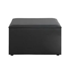 Coffre de rangement simili cuir noir