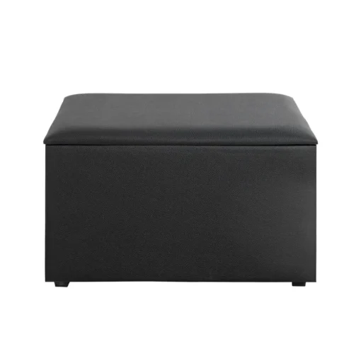 Coffre de rangement simili cuir noir
