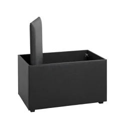 Coffre de rangement simili cuir noir