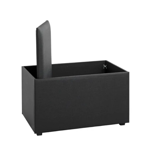 Coffre de rangement simili cuir noir