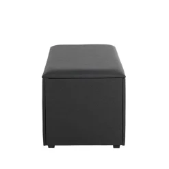 Coffre de rangement simili cuir noir