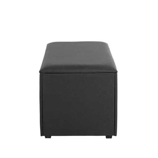 Coffre de rangement simili cuir noir