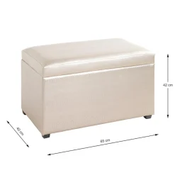 coffre de rangement simili cuir doré