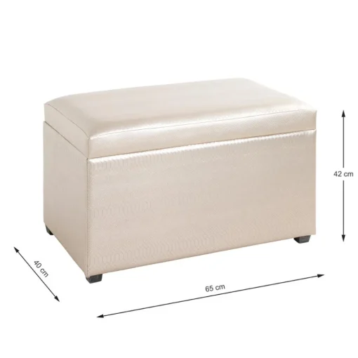 coffre de rangement simili cuir doré