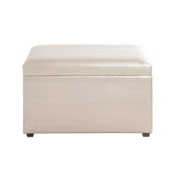 coffre de rangement simili cuir doré