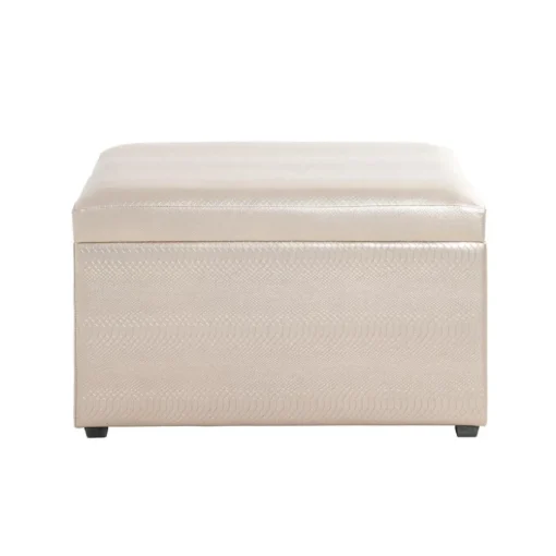 coffre de rangement simili cuir doré